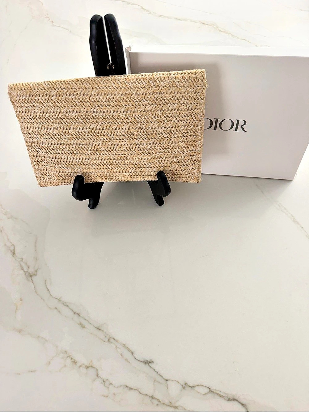 GWP Dior Raffia Pouch - Picture 2 of 4